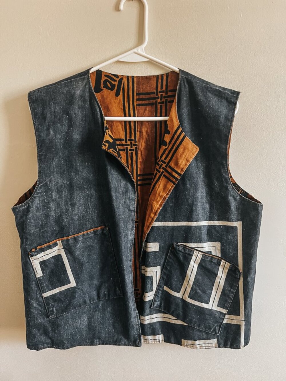 Vintage Reversible Handmade Japanese Denim Vest - Picture 2 of 4